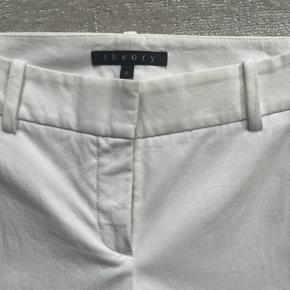 Theory Cotton/Casual White Cropped Pants Size 0 - Picture 3 of 8